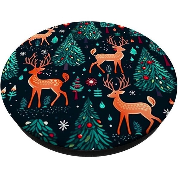 PopSockets Christmas Trees Deer Xmas for Phone Women Swappable Base PopGrip - Picture 3 of 13